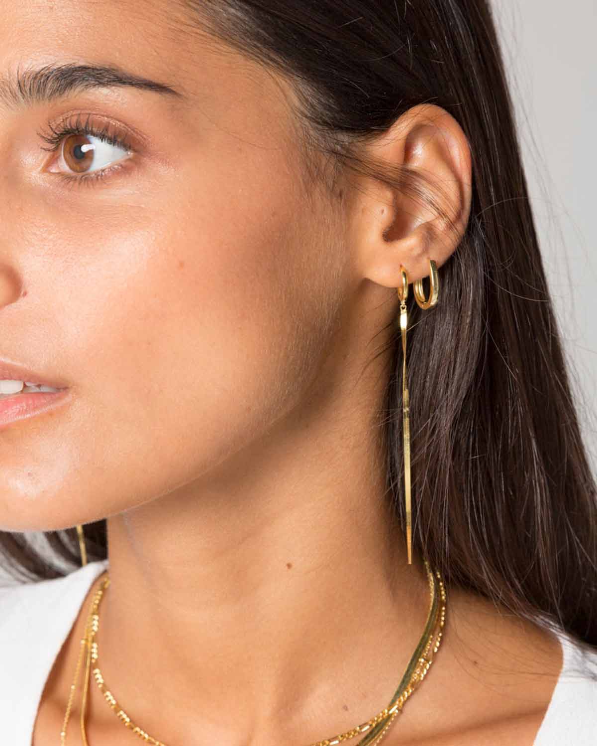 PENDIENTES CADENA ORO